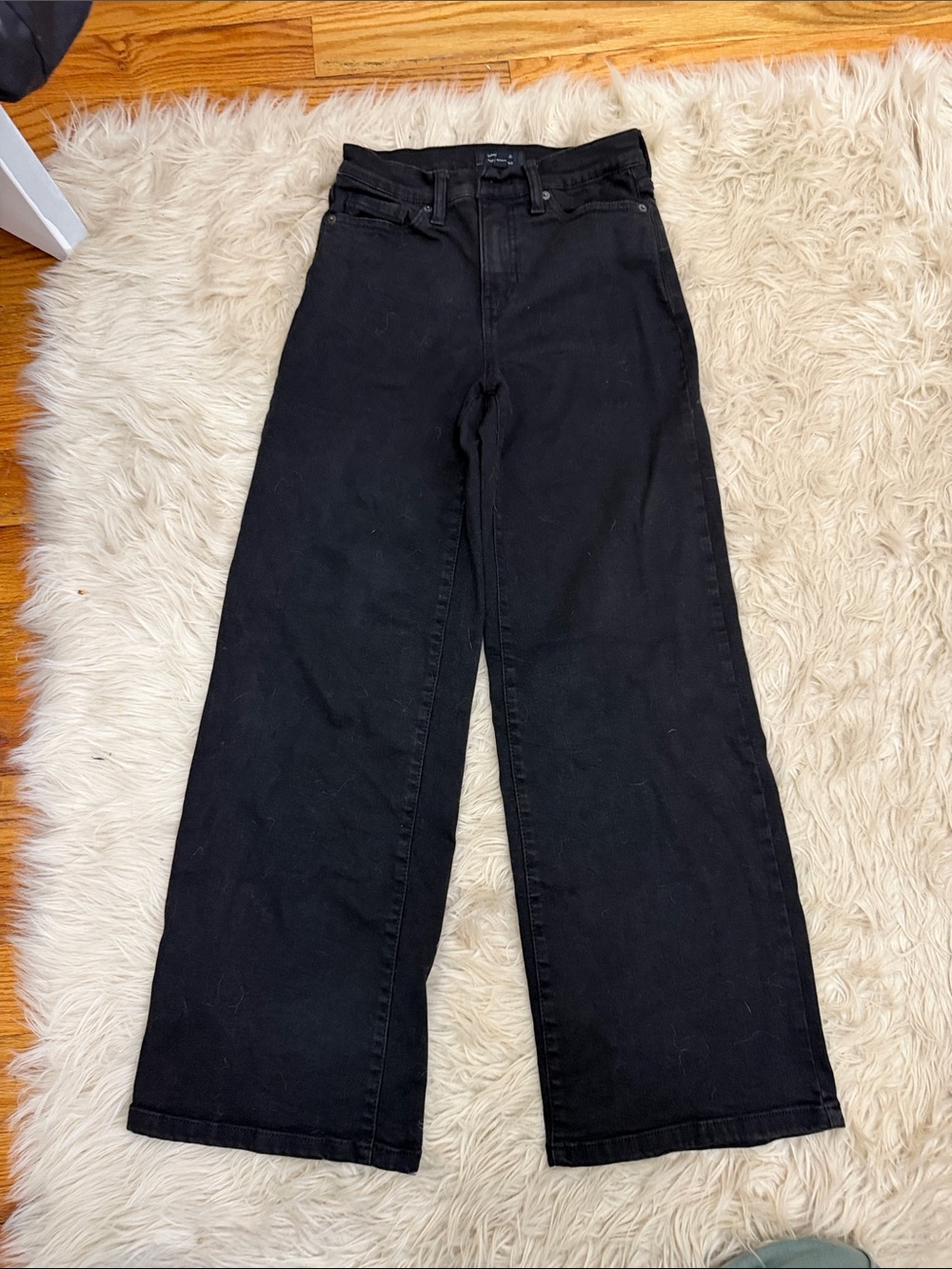 Banana Republic Wide-Leg High-Rise Black Jeans – Size 24 - Picture 3 of 5